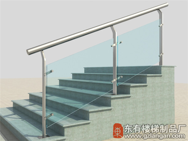 最新单扁玻璃不锈钢楼梯栏杆立柱DY-8134效果图