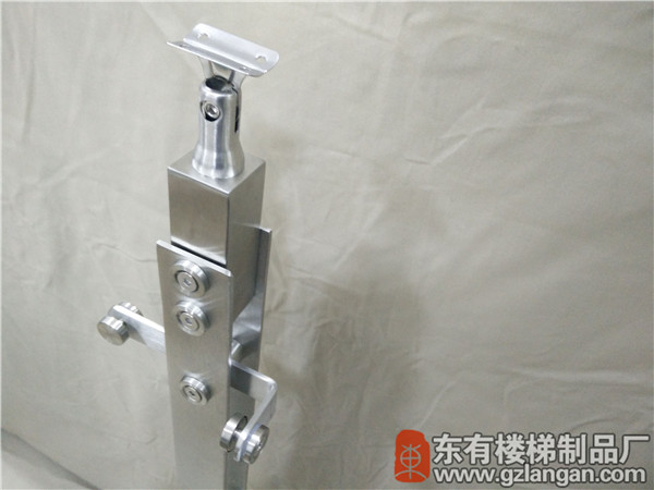 双扁玻璃不锈钢阳台立柱DY-8162转角挂勾2