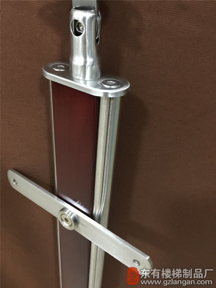 夹木玻璃不锈钢工程扶手立柱DY-8230厚精磨挂件