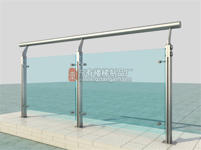 单扁不锈钢栏杆玻璃扶手立柱DY-8143效果图