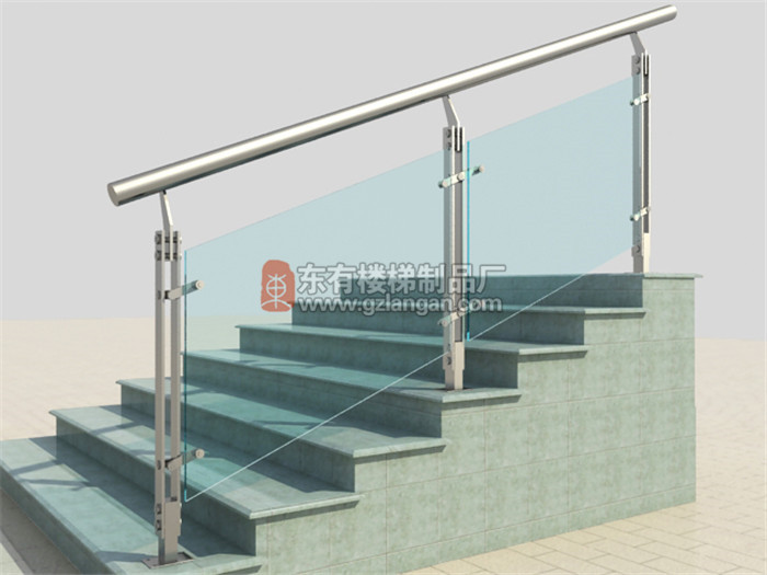 玻璃不锈钢工程楼梯立柱DY-8148效果图