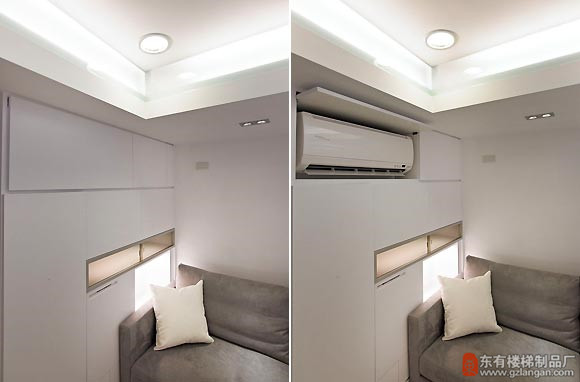 冷气装置处特地做出柜面