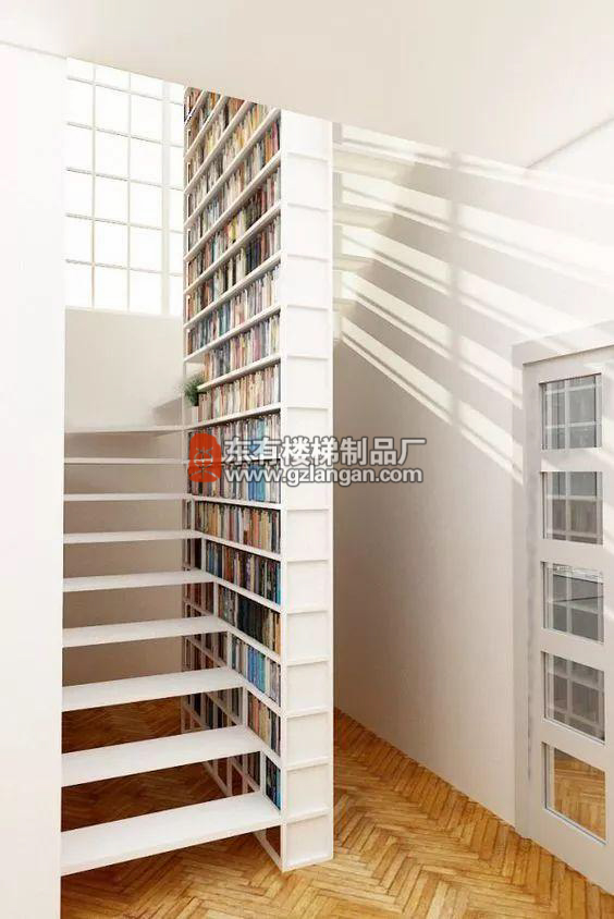 楼梯设在书架旁边也可以