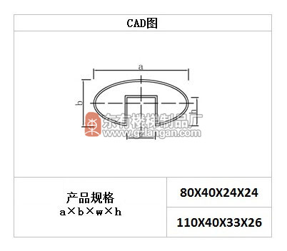 不锈钢椭圆扶手管单槽(G-0049)CAD图